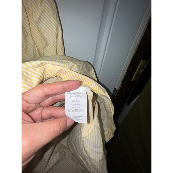 American Vintage Yellow Seersucker Dress Size Small - Picture 5 of 6